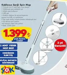 KABLOSUZ ŞARJLI SPİN MOP